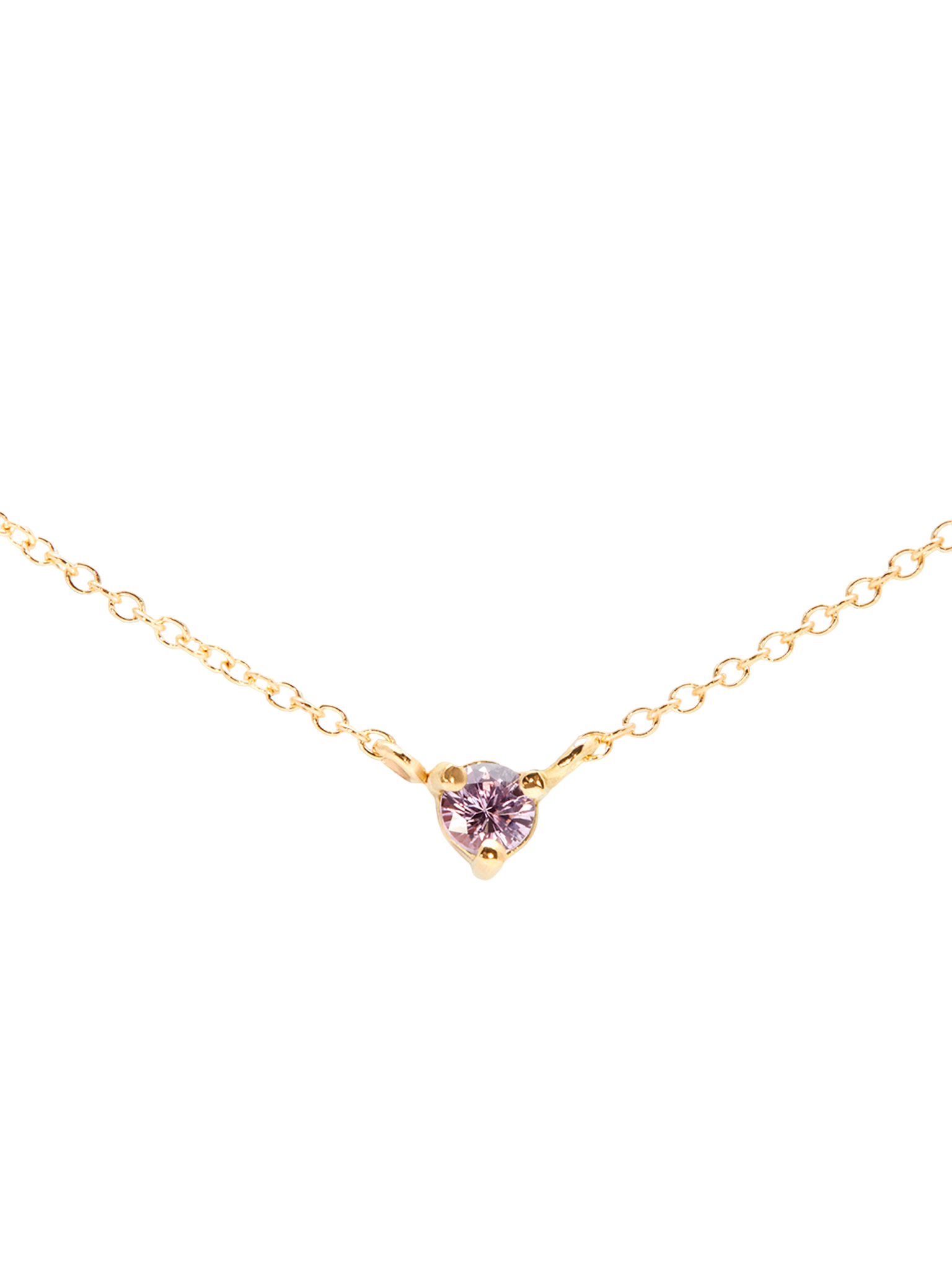 Birthstone pink sapphire necklace